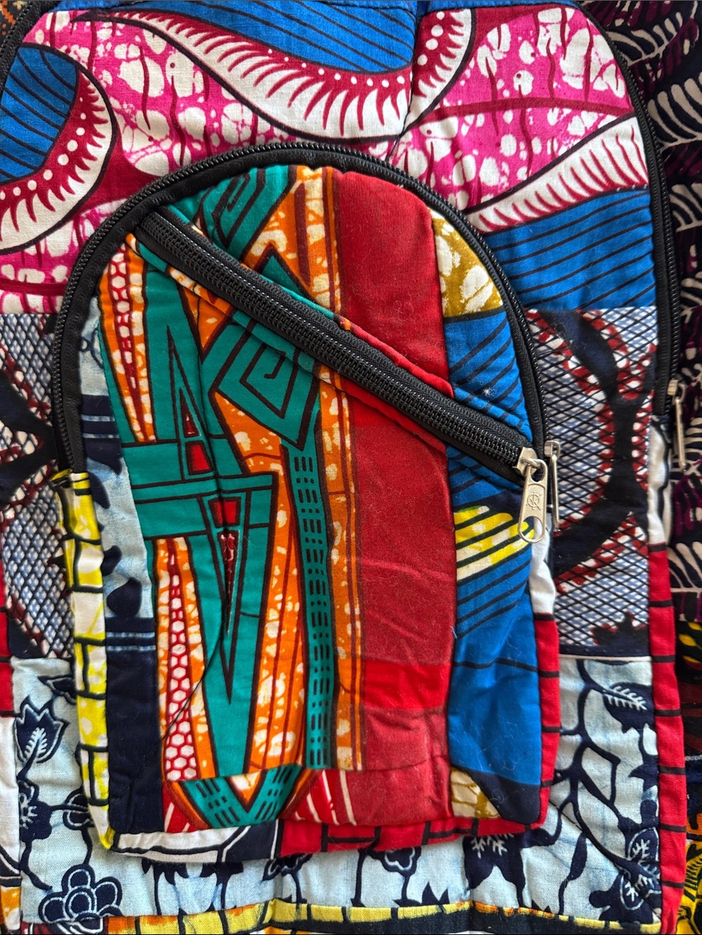 Colorful Patchwork cotton Backpack - Picture 2 of 6